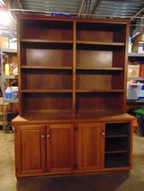 Beautiful Large Walnut Bookcase and Base Cabinet for Storage in Naperville, Illinois