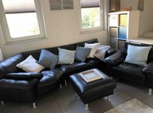 Leather couch with seat and ottoman in Heidelberg, GE