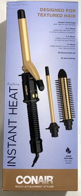 New! Conair Multi-Attachment Hair Styler - 3/8",  3/4" Curling Iron & 1" Round Brush in Aurora, Illinois