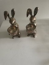 2 Vintage silver color Bunny Rabbits in Aurora, Illinois