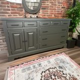 Large Bedroom Dresser Solid Wood Iron Ore Black 66x20x35 Ten Drawers New in Kingwood, Texas