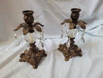 Antique pair of Victorian prism candle stick holders in Bartlett, Illinois