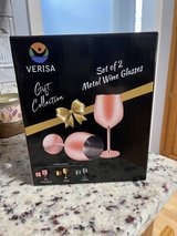 SET of 2 Metal Wine Glasses in Warner Robins, Georgia