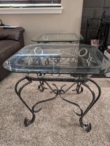 Metal glass top end tables in Plainfield, Illinois