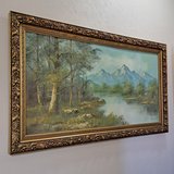 Large Old Scenic Painting. Frame is 54.5 Inches by 30.5 Inches in Alamogordo, New Mexico