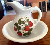 Vintage McCoy Strawberry pitcher and bowl or wash basin in Yucca Valley, California