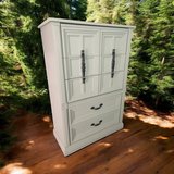 Large Tall Dresser / Chest Solid Wood Five Drawers 38x18x55 Soft Gray New in Kingwood, Texas