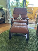 Leather recliner chair with ottoman in Okinawa, Japan
