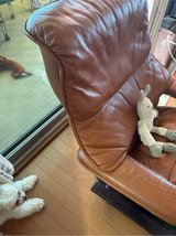 Leather recliner chair with ottoman in Okinawa, Japan