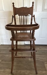 Antique Victorian wooden baby high chair in Yucca Valley, California