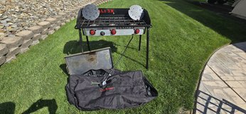 Camp Chef Denali 3 burner portable propane outdoor stove with accessories in Vista, California
