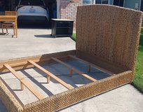 Queen Rattan banana leaf head and footboard in Travis AFB, California