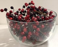 Large clear glass Bowl full of faux Cranberries - Home Decor in Wheaton, Illinois