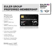 Platinum Cards for BMW & MINI only @ Euler Group Military Sales in Ramstein, Germany