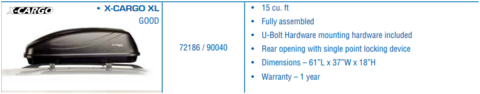 Sears Sport 15-CAV Hardshell Rooftop Cargo Carrier in Houston, Texas