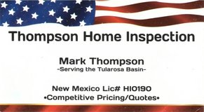 Home Inspector- Thompson Home Inspection in Alamogordo, New Mexico