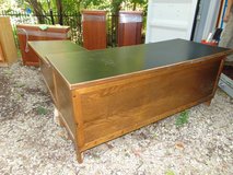 Vintage Custom-made Oak Desk with Return in Sugar Grove, Illinois