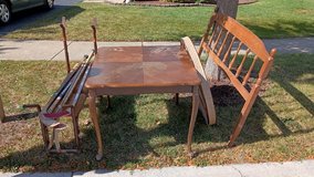 FREE Wooden Dining Table, Headboard, & Hockey Sticks in Sugar Grove, Illinois