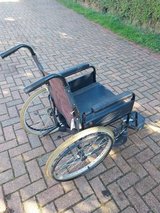 Foldable wheel chair, 20 stone weight limit, 16 inch solid tyres, can be self propelled in Lakenheath, UK