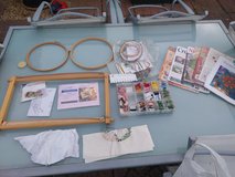 Embroidery frames, loads embroidery thread, patterns, books, see photos £20  the lot. in Lakenheath, UK
