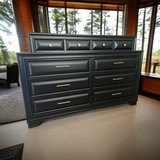 Huge Bedroom Dresser Solid Wood Ten Drawers 67x17x44 Black New in Kingwood, Texas