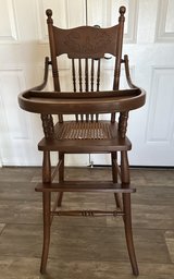 Antique Victorian wooden baby high chair in Yucca Valley, California