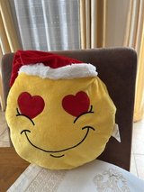 Emoji pillow heart eyes and Christmas hat (brand new) in Ramstein, Germany