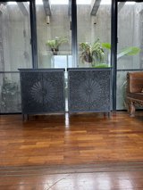 2 ornate cabinets (black & gold) in Okinawa, Japan