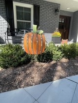 Metal Pumpkin Yard or Garden Decoration for Halloween in Chicago, Illinois