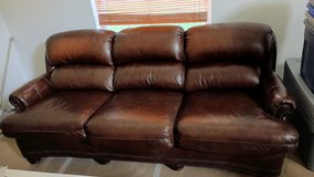Walter E. Smithe Brown Leather Couch / Sofa 86" in Naperville, Illinois