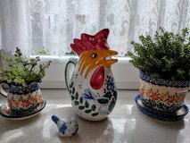 Rooster Pitcher Italy Hand Painted Ceramic in Ramstein, Germany
