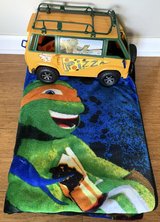 Teenage Mutant Ninja Turtles twin Fleece Blanket & Pizza Fire Van Set - **$10 takes 1 or BOTH** in Naperville, Illinois
