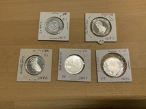 German Silver 5 DM Gedenk (Commemorative) Coins. in Ramstein, Germany