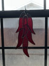 Stained glass chili ristras in Alamogordo, New Mexico