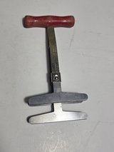Vintage Stainless Steel Food Chopper with Red Wooden Handle in The Woodlands, Texas