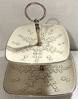 NOS - Home & Garden Party 1st Snow 2 Tier Stoneware Server in Naperville, Illinois