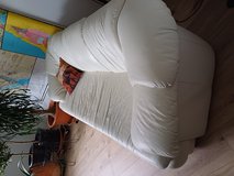 Leather Couch white in Ramstein, Germany