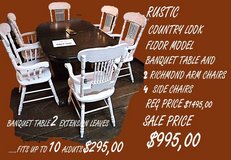 U.F. RUSTIC BANQUET TABLE & RICHMOND CHAIRS FLOOR MODEL in Ramstein, Germany