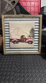 Christmas red truck wall art metal in Byron, Georgia