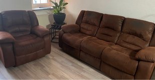 3+1 seater couch with manual recliners in Ramstein, Germany