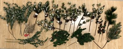 New! 29pc Holiday Craft -  Pine branch Sprigs / Picks Pine Cone Mix Bundle in Joliet, Illinois