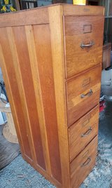 Vintage Solid Wood Vertical 4 Drawer Filing Cabinet in Conroe, Texas