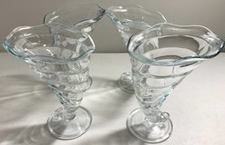 Set of 4 Vintage Bormioli Rocco Cornucopia Ice Cream Sundae Glasses in Wheaton, Illinois