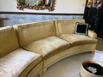 Mid century modern Gold curved sofa in Aurora, Illinois