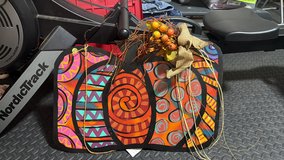 Pumpkin metal door hanger in Warner Robins, Georgia