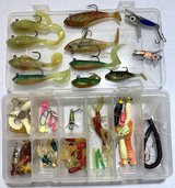 Plano 12 compartment Fishing Tackle Case full of pre-rigged Lures in Westmont, Illinois