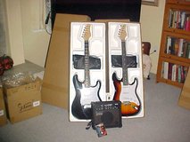 Telecaster style guitar with cord, amp, tuner and capo in 29 Palms, California