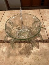 Vintage Glass Punch Bowl with Ladle - Serves 8 in Travis AFB, California