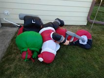 Air blown Lighted Inflatable Blow up Santa on a Harley Needs Repairs and maybe a bigger fan in Orland Park, Illinois