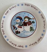 Snowman Ceramic Plate in Perry, Georgia